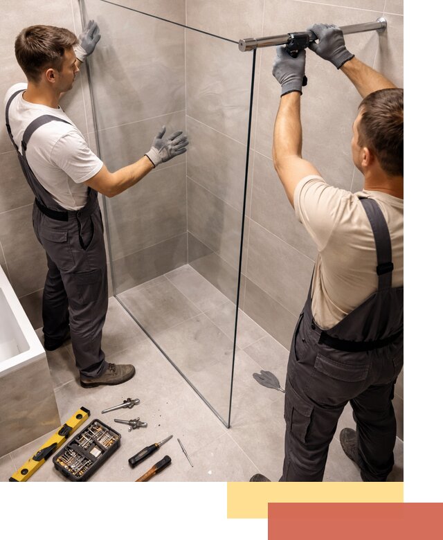 Стеклянные перегородки для душа в Обнинске — изготовление и монтаж