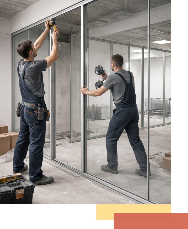 Алюминиевые перегородки со стеклом в Обнинске — изготовление и монтаж