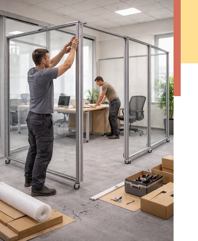 Мобильные офисные перегородки в Обнинске от 12688 руб. — установка под ключ | ОТДЕЛОЧНИК-Бнн