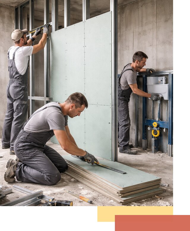 Монтаж и ремонт сантехнических перегородок в Обнинске