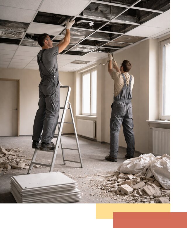 Демонтаж потолков Армстронг профессионально в Обнинске