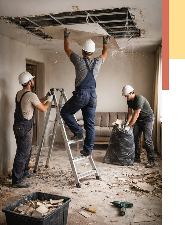 Демонтаж гипсокартонного потолка в Обнинске от 426 руб. за м2 — ОТДЕЛОЧНИК-Бнн