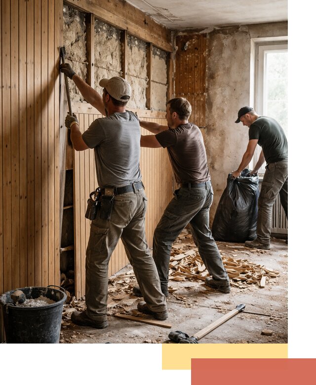 Демонтаж вагонки и вывоз материалов в Обнинске