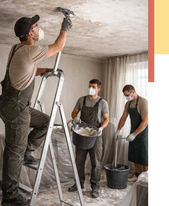 Удаление побелки с потолка в Обнинске от 2538 руб. быстро и недорого | ОТДЕЛОЧНИК-Бнн