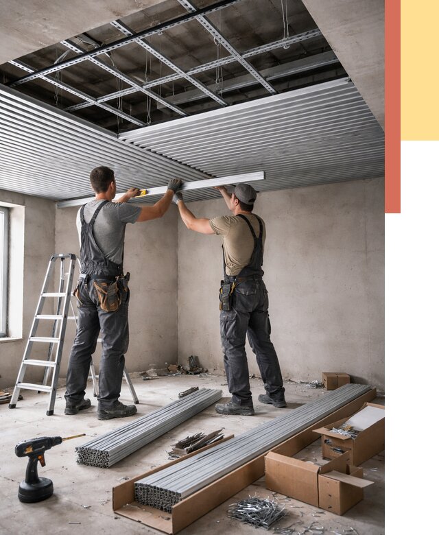 Монтаж реечного потолка в Обнинске от 4568 руб. под ключ | ОТДЕЛОЧНИК-Бнн