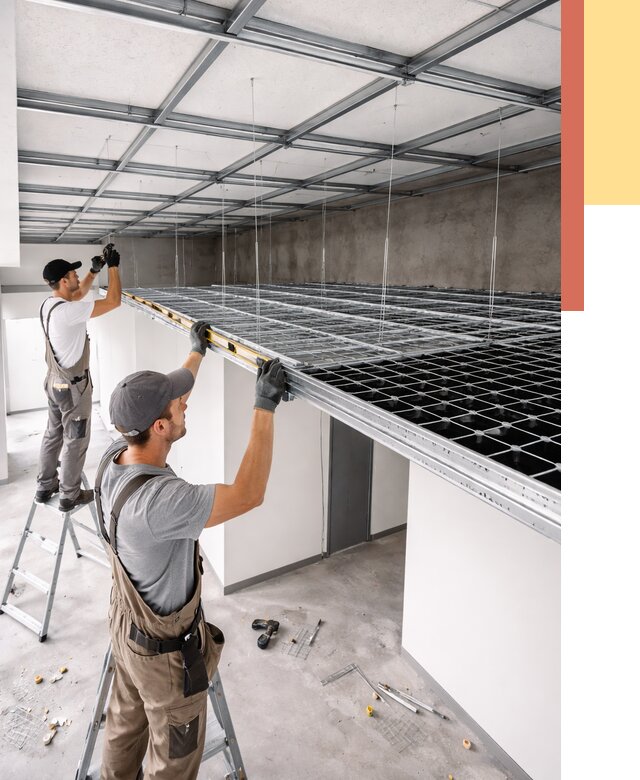 Монтаж потолка грильято в Обнинске от 457 руб./м² — быстрая сборка под ключ | ОТДЕЛОЧНИК-Бнн