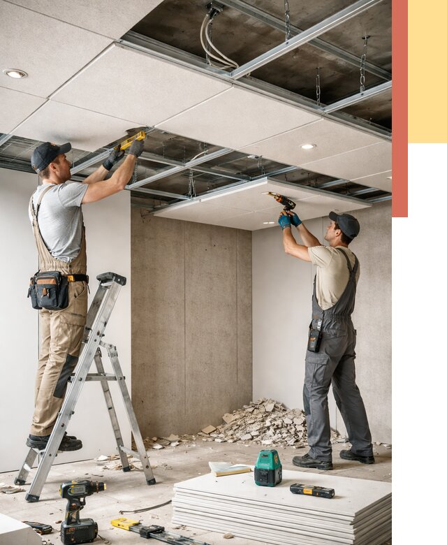 Монтаж акустического потолка в Обнинске от 6598 руб/м2 — быстро и недорого | ОТДЕЛОЧНИК-Бнн