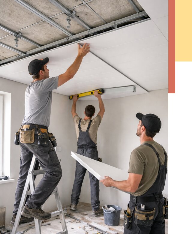 Монтаж потолка из ПВХ панелей в Обнинске от 3553 руб./м2 — быстро и недорого | ОТДЕЛОЧНИК-Бнн