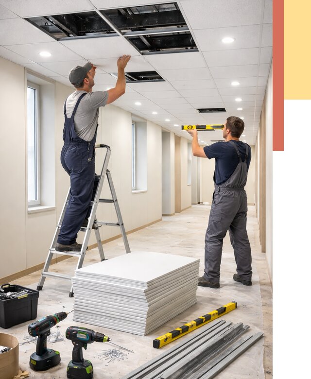 Ремонт потолка Армстронг в Обнинске от 4568 руб. — быстро и недорого | ОТДЕЛОЧНИК-Бнн