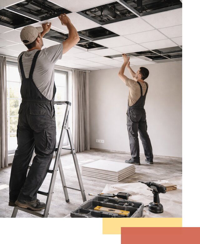 Замена плит подвесного потолка в Обнинске быстро и качественно