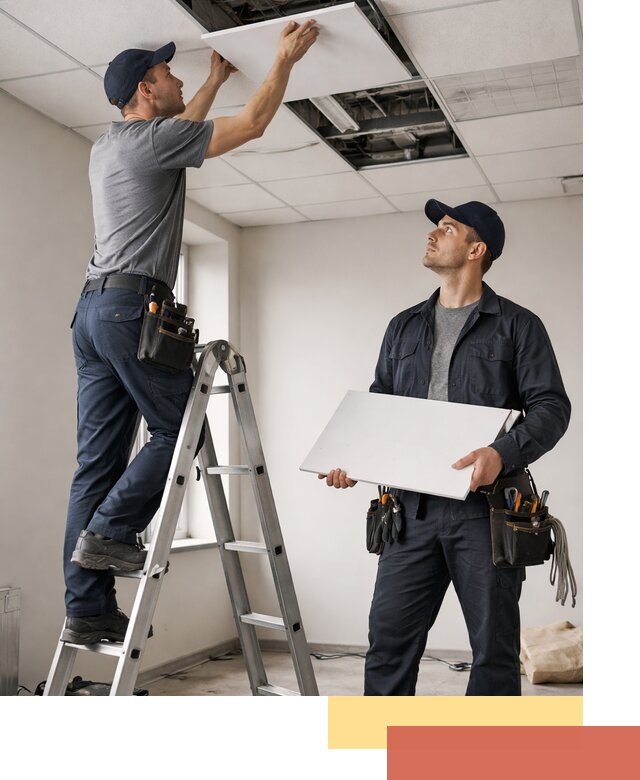 Обслуживание подвесного потолка в Обнинске — ремонт и чистка