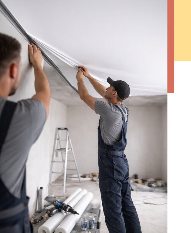 Монтаж матового натяжного потолка в Обнинске от 4568 руб./м² — быстро и недорого | ОТДЕЛОЧНИК-Бнн