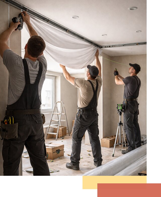 Монтаж парящего натяжного потолка под ключ в Обнинске