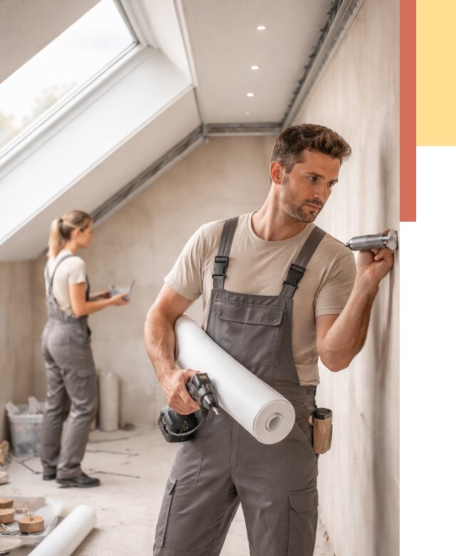 Монтаж натяжного потолка на мансарде в Обнинске от 3553 руб. | ОТДЕЛОЧНИК-Бнн