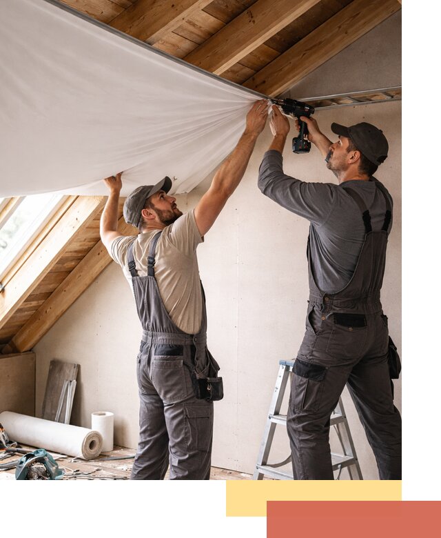 Монтаж натяжного потолка в мансарде в Обнинске