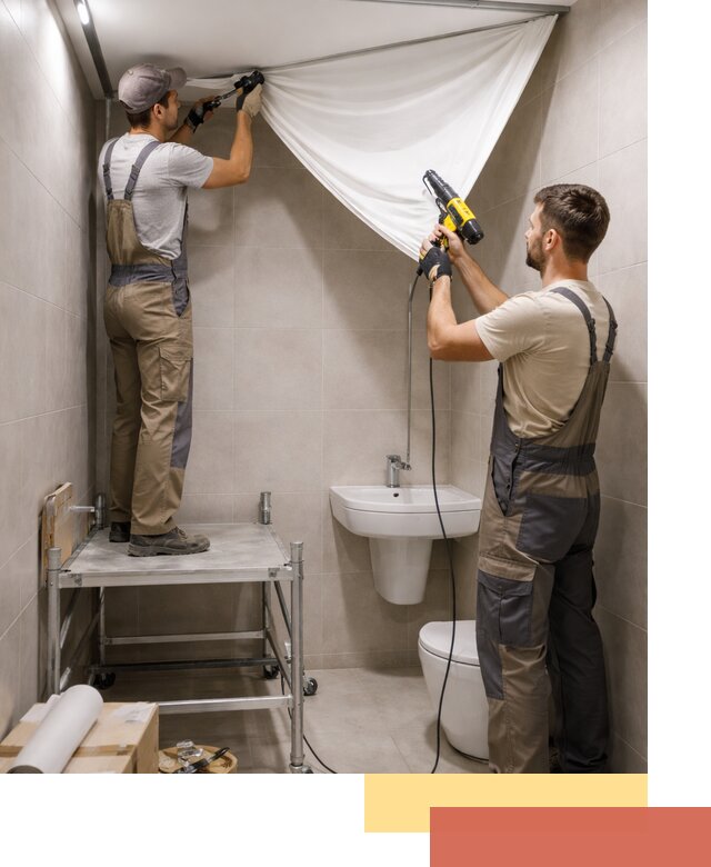 Монтаж натяжного потолка в санузле в Обнинске