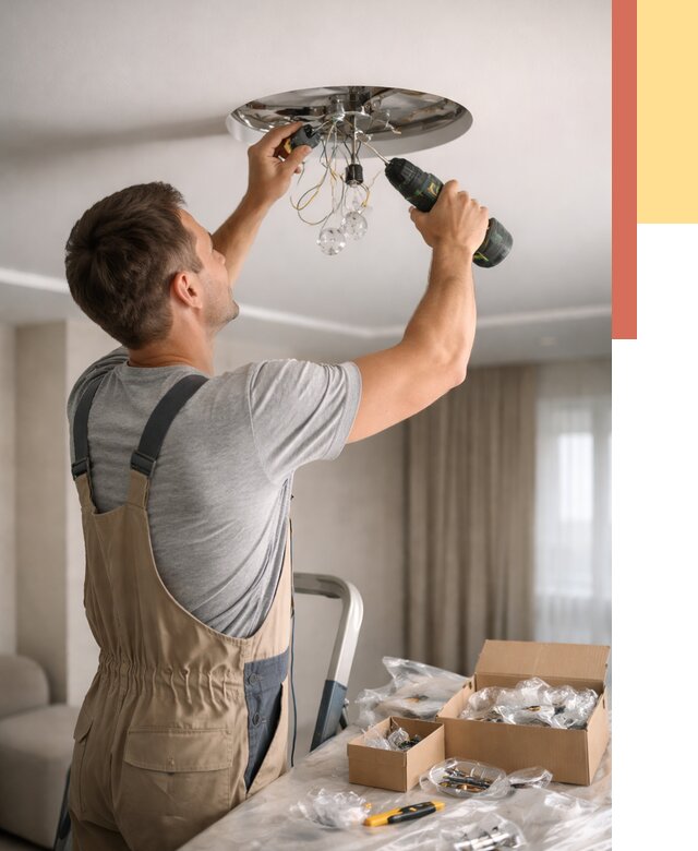 Установка люстры в натяжной потолок в Обнинске от 1218 руб. | Быстро и недорого — ОТДЕЛОЧНИК-Бнн