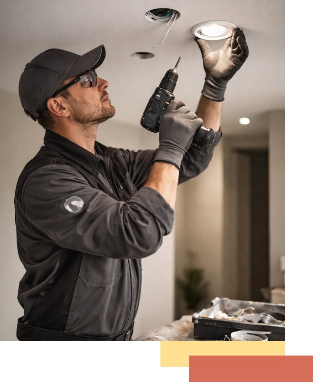 Установка точечных светильников в натяжной потолок в Обнинске