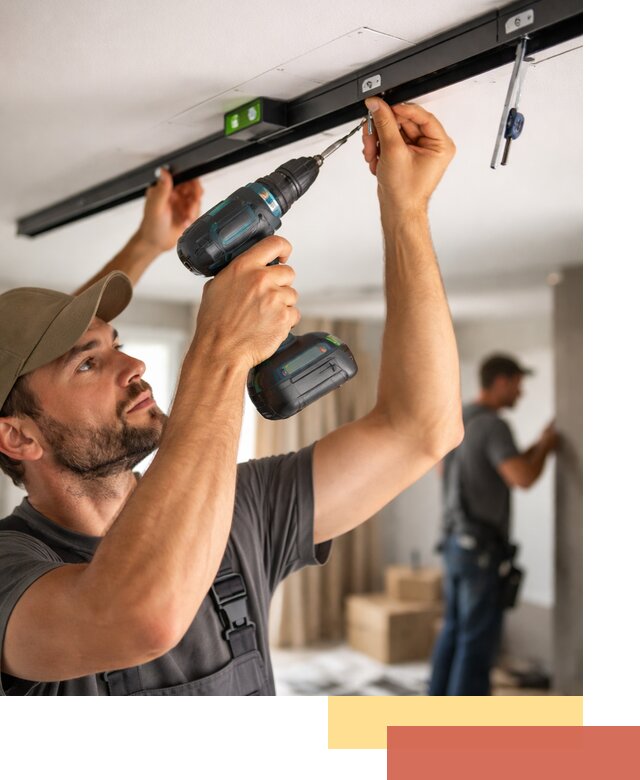 Установка трековых светильников в натяжной потолок в Обнинске