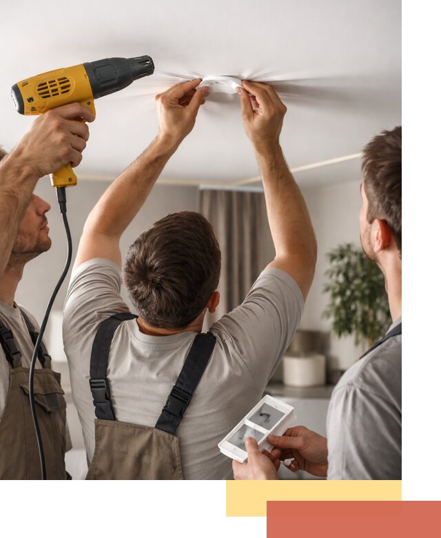 Ремонт прокола полотна натяжного потолка в Обнинске