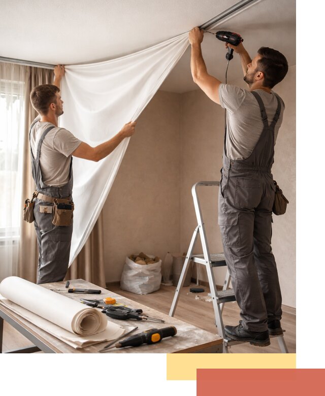 Замена полотна натяжного потолка в Обнинске быстро и качественно