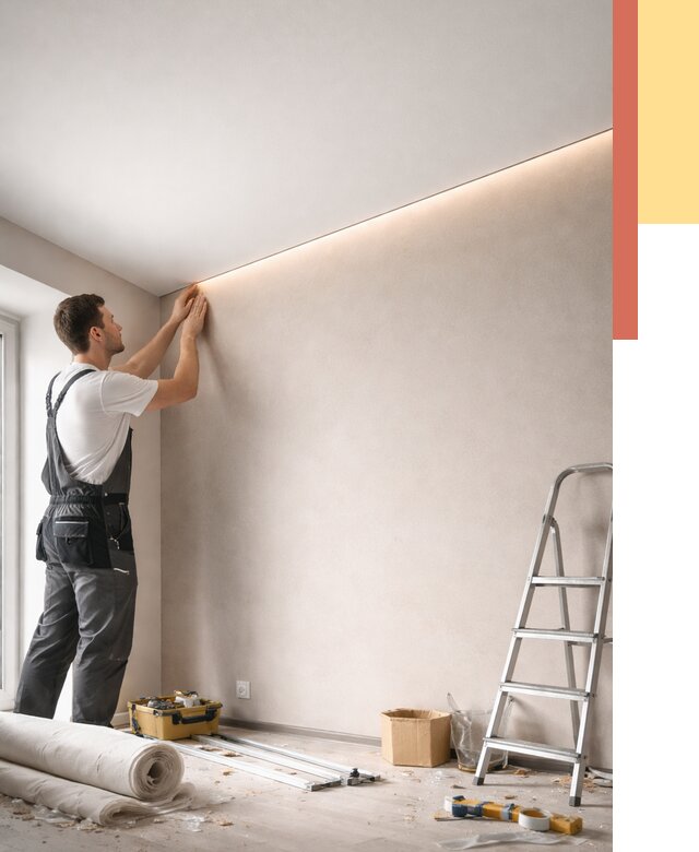 Теневые натяжные потолки в Обнинске от 8323 руб. под ключ | ОТДЕЛОЧНИК-Бнн