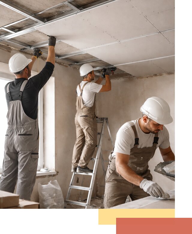 Одноуровневый потолок из гипсокартона в Обнинске — монтаж и отделка