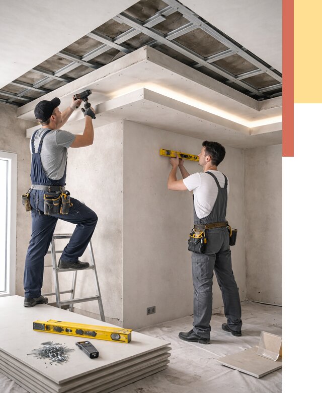 Двухуровневый потолок из гипсокартона в Обнинске от 1472 руб. под ключ | ОТДЕЛОЧНИК-Бнн