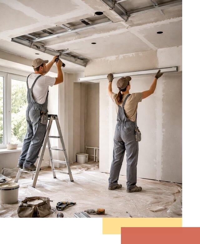 Монтаж многоуровневого потолка из гипсокартона в Обнинске