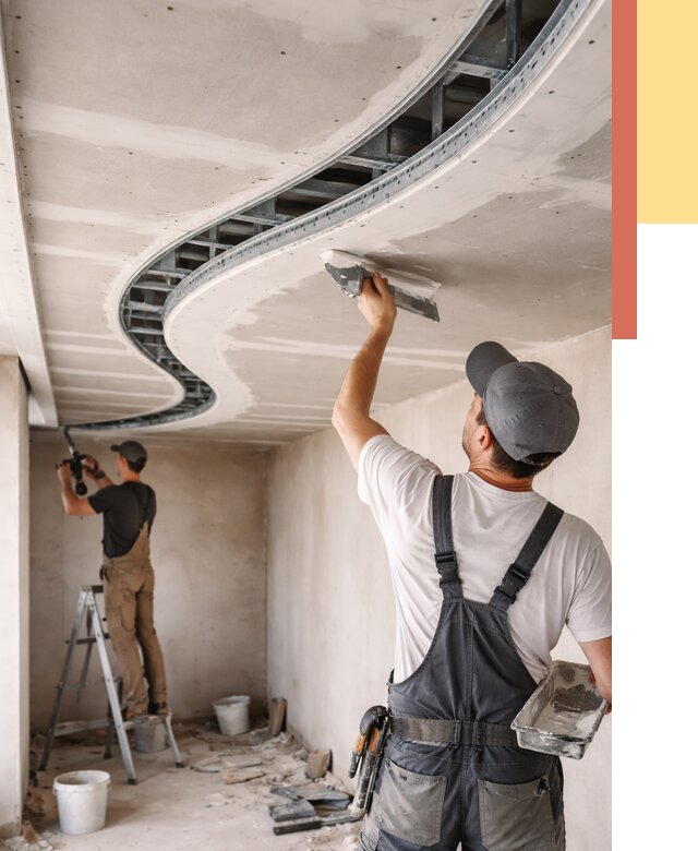 Криволинейный потолок из гипсокартона в Обнинске от 2132 руб./м2 | ОТДЕЛОЧНИК-Бнн