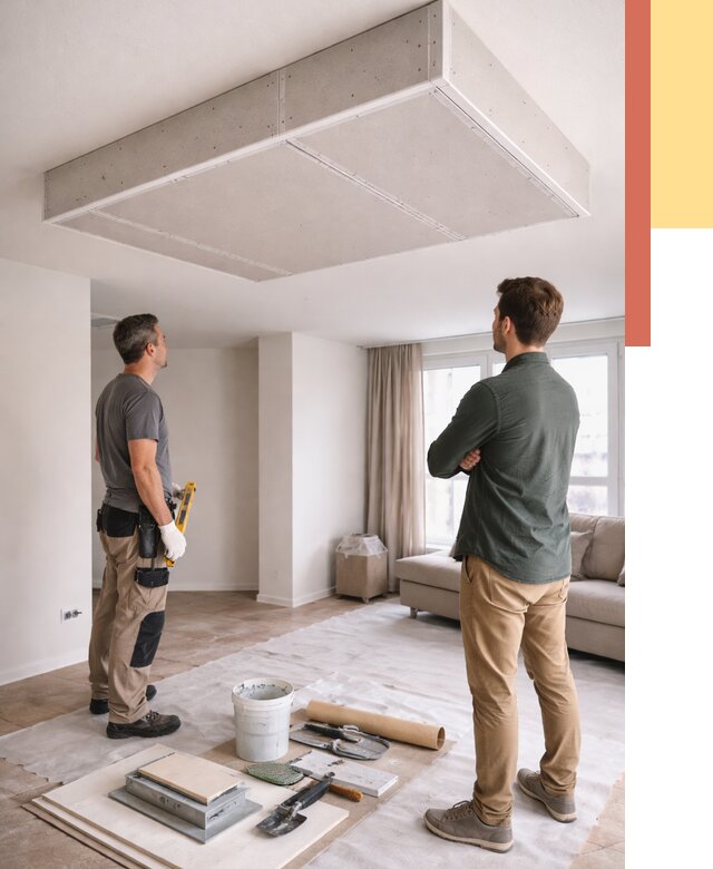 Короб на потолке из гипсокартона в Обнинске от 2233 руб. — монтаж и услуги под ключ | ОТДЕЛОЧНИК-Бнн