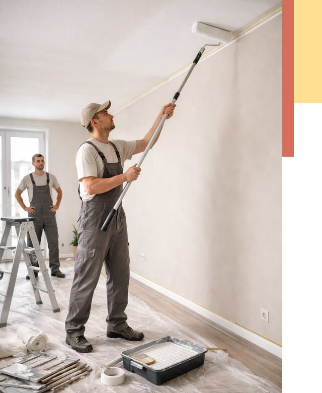 Покраска потолка из гипсокартона в Обнинске от 4568 руб./м2 — услуги под ключ | ОТДЕЛОЧНИК-Бнн