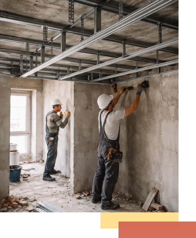 Монтаж каркаса потолка из профильного профиля в Обнинске