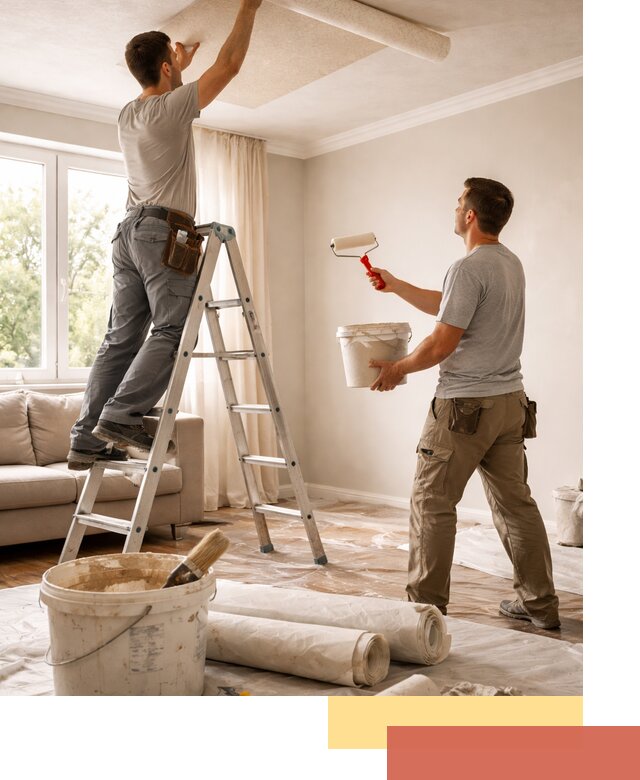 Поклейка обоев на потолок в Обнинске — качественно и быстро