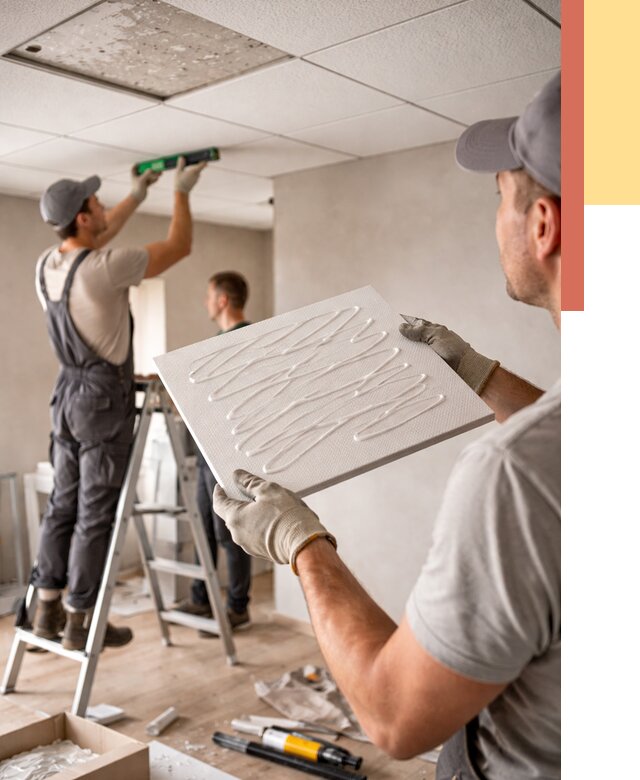 Монтаж потолочной плитки в Обнинске от 4568 руб. — быстро и недорого | ОТДЕЛОЧНИК-Бнн