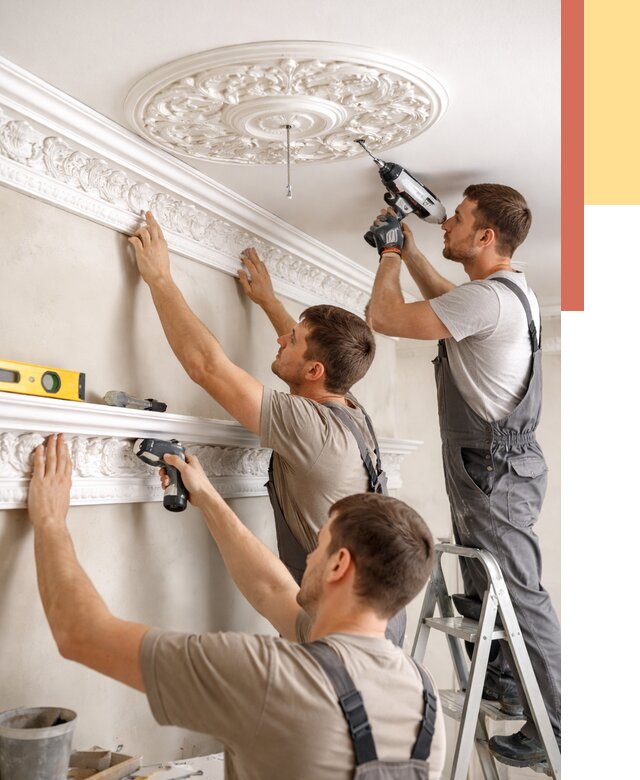 Монтаж лепнины на потолок в Обнинске от 3248 руб. быстро и недорого | ОТДЕЛОЧНИК-Бнн