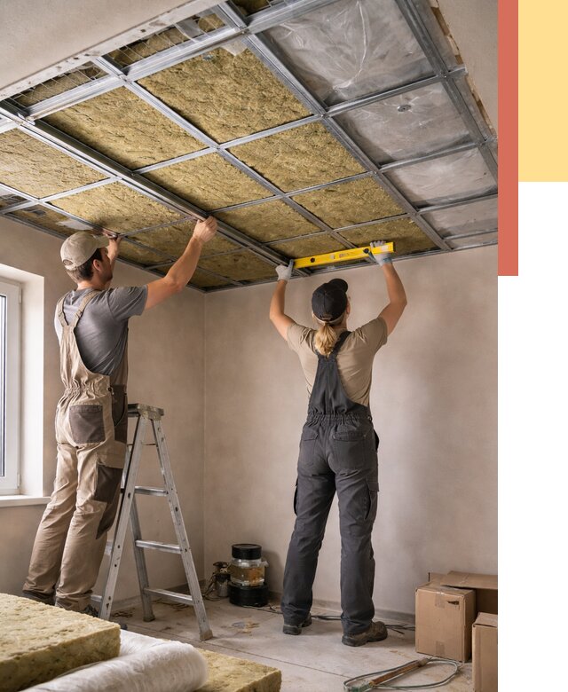 Шумоизоляция потолка в Обнинске от 1269 руб. под ключ — услуги ОТДЕЛОЧНИК-Бнн